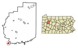 Location of East Brady in Clarion County, Pennsylvania.