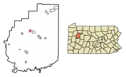 Location of Shippenville in Clarion County, Pennsylvania.
