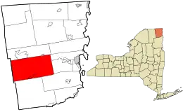 Location in Clinton County and the state of New York.