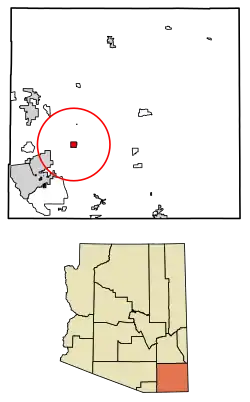 Location of Tombstone in Cochise County, Arizona