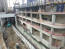 Skyscraper construction site in January 2023
