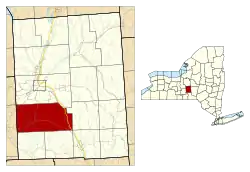 Location within Cortland County and New York
