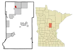 Location of Manhattan Beachwithin Crow Wing County, Minnesota