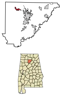 Location of West Point in Cullman County, Alabama.