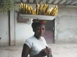 Image 50A woman carrying bananas. (from Culture of the Democratic Republic of the Congo)