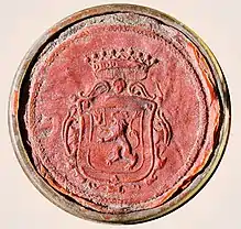 Seal with left hand for the Curtius baronets