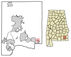 Location of Napier Field in Dale County, Alabama.