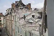 Destroyed residential building in Lviv (Lviv Oblast), 6 July 2023