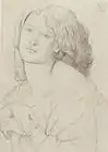 Drawing of Fanny Cornforth, graphite on paper (1869)
