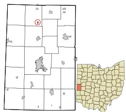 Location in Darke County and the state of Ohio