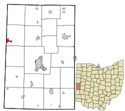 Location in Darke County and the state of Ohio