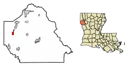 Location of Longstreet in De Soto Parish, Louisiana.