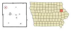 Location of Dundee, Iowa