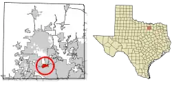 Location of Double Oak in Denton County, Texas