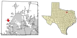 Location of Ponder in Denton County, Texas