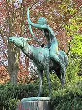 Diana on a doe (1910) by Georg Wrba