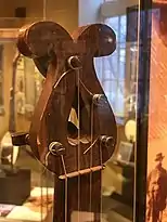 peghead from 1840s era banjo in American Banjo Museum