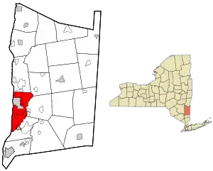 Location of the town of Poughkeepsie, New York