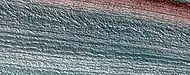Close, color view of layers in northern ice cap, as seen by HiRISE under HiWish program