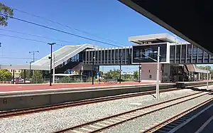East Perth station platform and concourse long shot