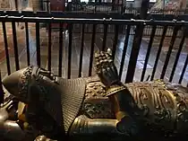 Detail showing the iron gate enclosure