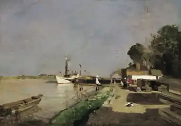 The Steamer Station opposite Kaisermühlen, Vienna [de] (c.1872)