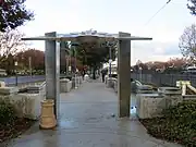 Western entrance to VTA island platform, at Castro & Central Expy