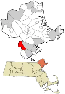 Location in Essex County and the state of Massachusetts.