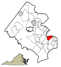 Location within Fairfax county