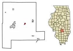 Location of Brownstown in Fayette County, Illinois.