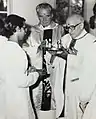 Fr. Cedric Prakash with Fr. Pedro Arrupe, the then Superior General of the Jesuits in Chennai (June 1980).