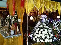 Image 18Decorations placed around a coffin at a home funeral in Danang (from Culture of Vietnam)