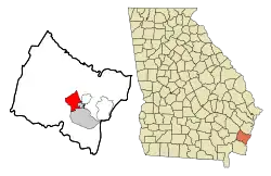 Location in Glynn County and the state of Georgia
