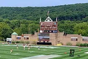 Northern end of the stadium, showing the scoreboard.