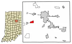 Location of Herbst in Grant County, Indiana.