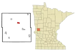 Location of Elbow Lakewithin Grant County, Minnesota