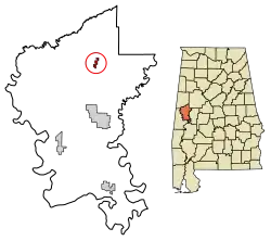 Location of Union in Greene County, Alabama.