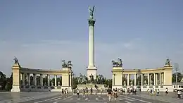 Image 5Heroes' Square is one of the major squares in Budapest, Hungary, noted for its iconic statue complex featuring the Seven chieftains of the Magyars and other important Hungarian national leaders