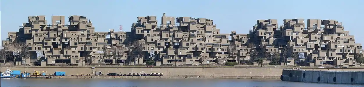 Habitat 67, model community and housing complex in Montreal, Quebec, Canada, designed by Israeli-Canadian architect Moshe Safdie.