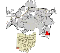 Location in Hamilton County and the state of Ohio.
