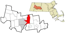 Location in Hampshire County in Massachusetts