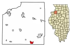 Location of Galva in Henry County, Illinois.