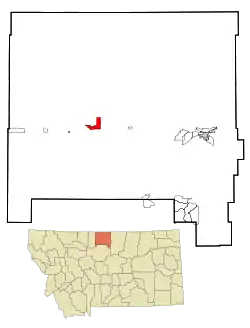 Location of Gildford, Montana