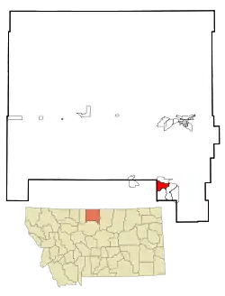 Location of Sangrey, Montana