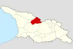 Map highlighting the historical region of Racha in Georgia