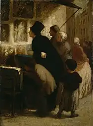 Outside the Print Seller's Shop (c. 1860–1863), oil on panel, 49.5 x 40 cm., Dallas Museum of Arts