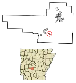 Location of Donaldson in Hot Spring County, Arkansas.