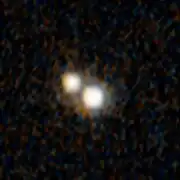 This image from the NASA/ESA Hubble Space Telescope shows a pair of quasars (known as J0749+2255) that existed when the Universe was just 3 billion years old.