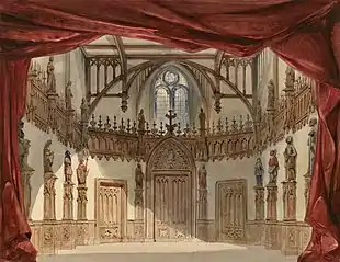 Image 153Set design for Act 2 of Les Burgraves, by Humanité René Philastre and Charles-Antoine Cambon (restored by Adam Cuerden) (from Wikipedia:Featured pictures/Culture, entertainment, and lifestyle/Theatre)