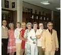 Group photo of the IAAA in 1979, left to right: Henry Gundling, Peg Seller, Marge Sharpe, Beulah Gundling, Kay Curtis, Norma Prince, Lee Vanderpool, Vaughan Baird